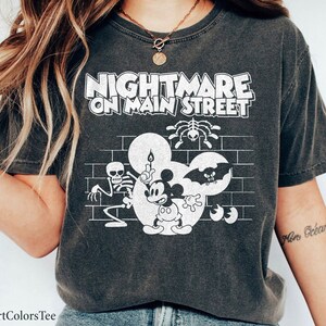 Mickey Mouse Nightmare On Main Street Shirt Mickey&#39;s Not-So-Scary Halloween Matching Family Shirt Great Gift Ideas Men Women