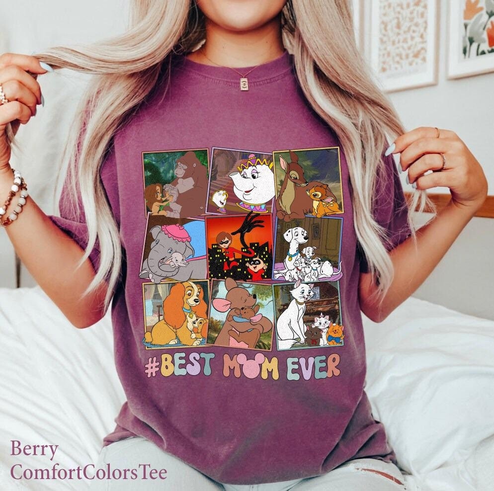 Retro Best Mom Ever Disney Moms Shirt Great Mother's Day 2025 Gift Mama Mom Nana Grandma