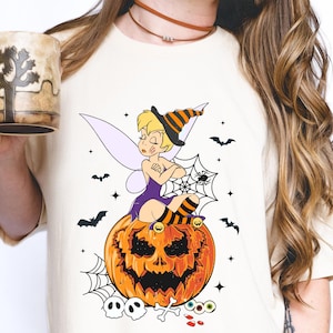 Disney Halloween Pumpkin TinkerBell Shirt Disney Halloween Shirt Halloween Shirt, Disney Peter Pan Shirt Great Gift Ideas Men Women