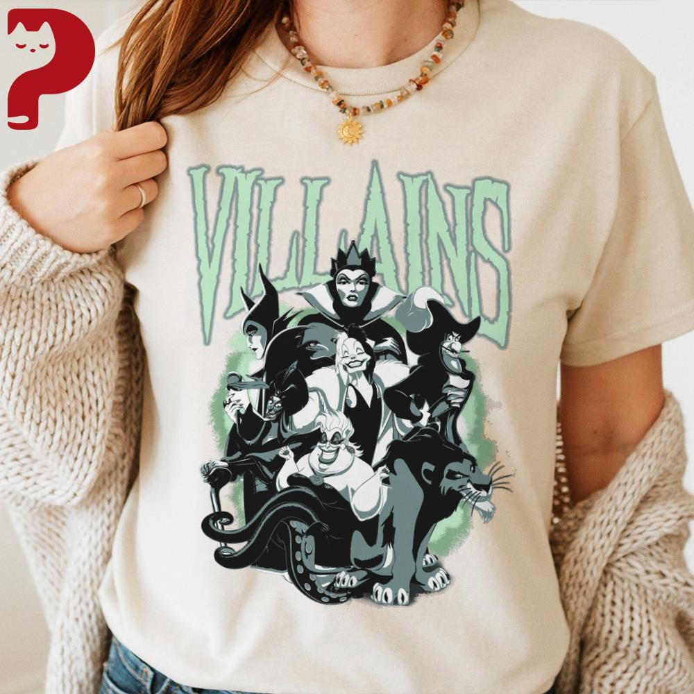 Evil Queen Disney Villains T-Shirt, Maleficent Ursula Cruella Tee, Evil Queen Halloween Shirt, Spooky Villain Tee, Halloween 2025 Shirt