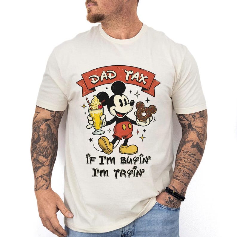 Camiseta de Mickey Mouse "Si compro, intento...", Camiseta divertida de Disney para papá, Camiseta para el Día del Padre, Atuendos para el Día del Padre imagen 1