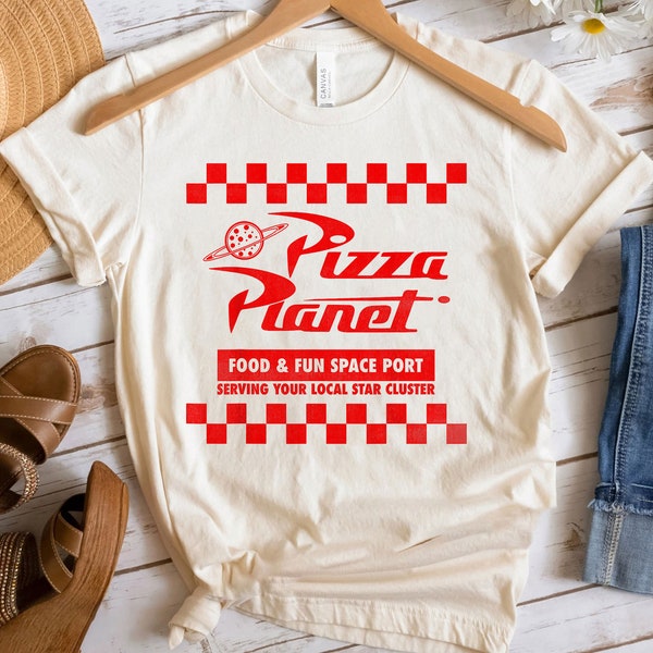 Toy Story Pizza Planet Checkered Logo Shirt Walt Disney World Shirt Gift Ideas Men Women