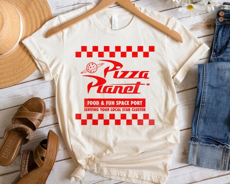 Toy Story Pizza Planet Checkered Logo Shirt Walt Disney World Shirt Gift Ideas Men Women image 1