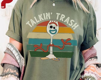 Vintage Forky Talkin' Trash T-Shirt, Disney Toy Story 4 Shirt, Retro Pixar Forky Quote Tee, Disneyland Trip Outfits