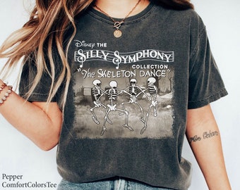 Chemise de danse squelette collection The Silly Symphony / chemise drôle Halloween effrayant Disney / voyage Disney saison fantasmagorique drôle