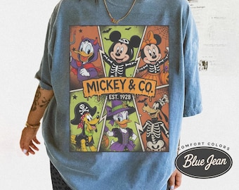 Mickey & Co. Halloween T-Shirt, Mickey Minnie Donald Goofy Halloween Costumes, Mickey Not So Scary Party Tee