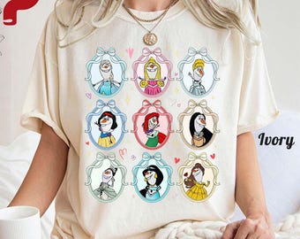 Watercolor Coquette Bows Olaf Custom Disney Princess Characters T-Shirt, Belle Aurora Elsa Ariel Tee, Olaf Frozen, Magic Kingdom Girl Trip
