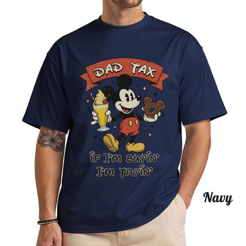 Camiseta de Mickey Mouse "Si compro, intento...", Camiseta divertida de Disney para papá, Camiseta para el Día del Padre, Atuendos para el Día del Padre imagen 2