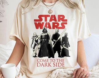Vintage Star Wars Dark Side Shirt, Darth Vader Darth Maul Kylo Ren Tee, Come To The Dark Side Quote T-Shirt, Star Wars Day Outfits