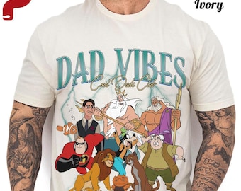 Dad Vibes T-shirt, Cool Disney Dads Club Shirt, Father's Day Gift From Kids, Disney Dad T-shirt, Lion King Hercules Zeus Goofy Shirt