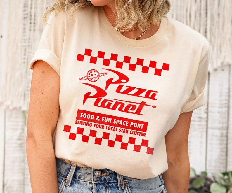 Toy Story Pizza Planet Checkered Logo Shirt Walt Disney World Shirt Gift Ideas Men Women image 5