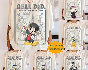 Custom Mickey & Friends Grad Dad Graduation Shirt, Disney From The Tassel To The Castle 2026 T-Shirt, Father's Day