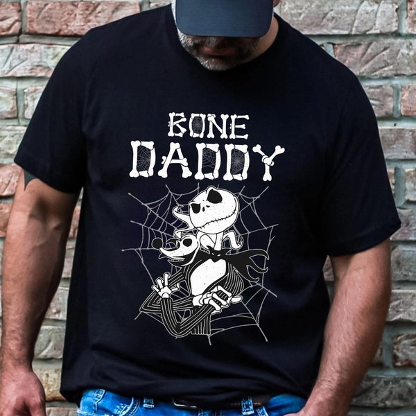 Bone Daddy Jack Skellington Camisa Pesadilla Antes de Navidad Camisa Disney Papá Camisa, Día del Padre Grandes Ideas de Regalo Hombres Papa Abuelo