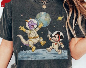 Vintage Mickey and Figment Astronaut Space Exploration T-Shirt, Disney Epcot Space Trip Tee