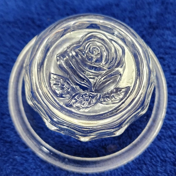 Vintage Glass Rose Salt Cellar. Great for spices too! - Salt or Pepper - Trinket Dish - Bead or Jewelry dish - kitchen -