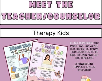 Meet the teacher, Meet the counselor, template, printable, back to school