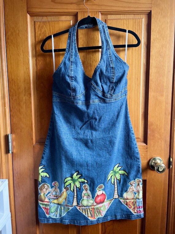 sachin and babi light blue dress Little Denim Dress! PacSun is delivering on so many cute styles and a few  like this one have extended sizes available. Love this fit and flair cut  with the halter top vibe main image 0