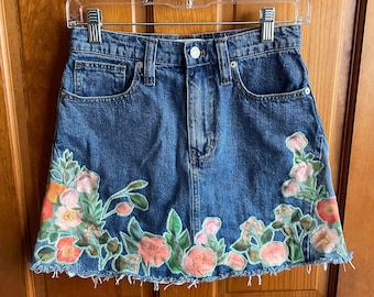 Madewell Upcycled Skirt with Floral Detailing