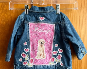 Made to order Golden Retriever Baby Jean Jacket