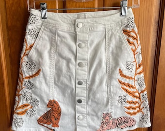 White Tiger Upcycled Skirt