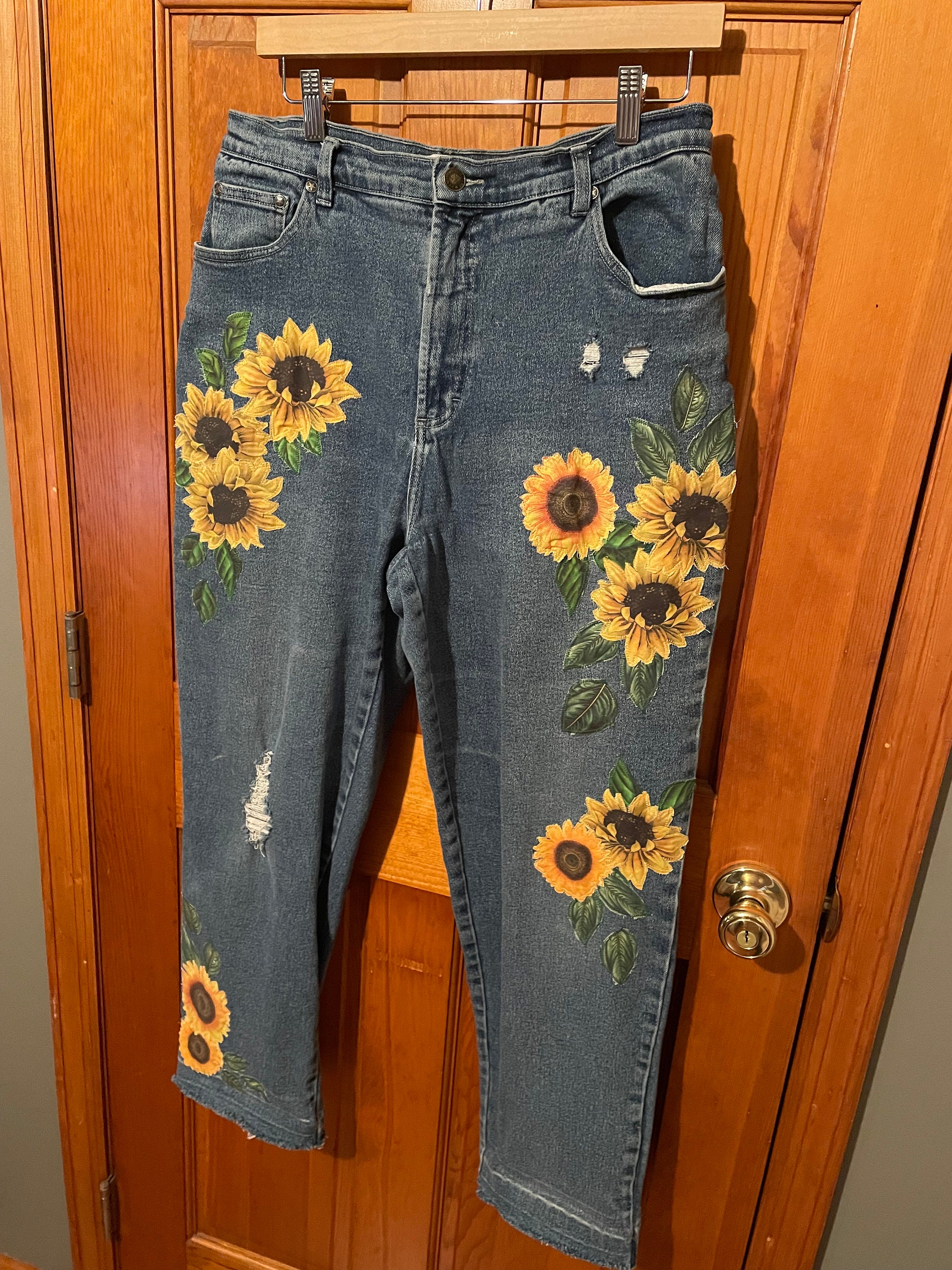 Flower Painted Jeans 