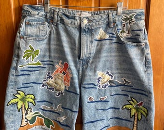 Summer at Sea Distressed Denim Shorts