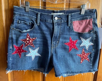 Made to Order Only Stars and Stripes Cutoff Shorts / 4th of July Shorts / Patriotic shorts / Stars and Stripes