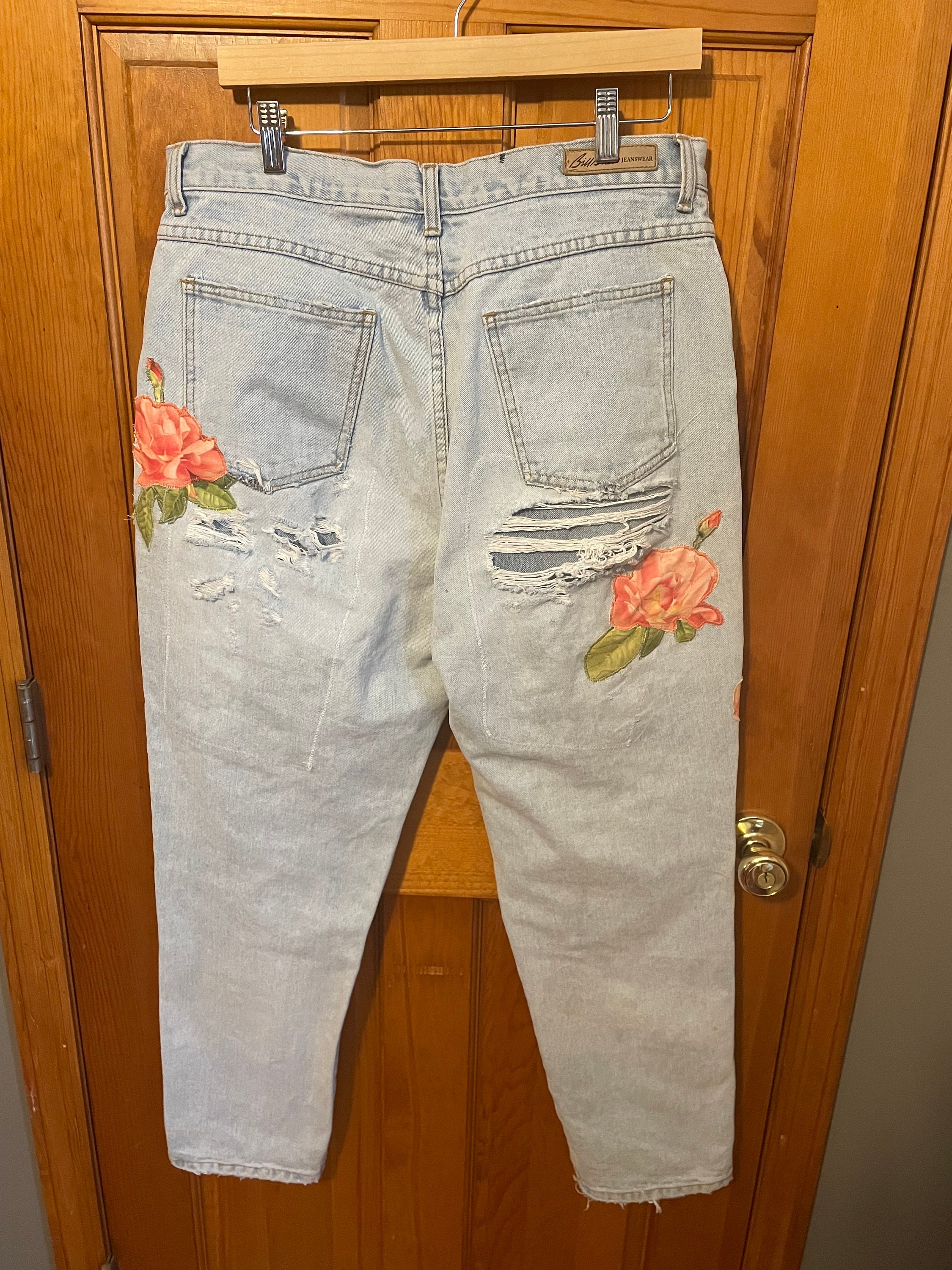Distressed Patched Denim / Patched Jeans / Vintage Jeans With Patches ...