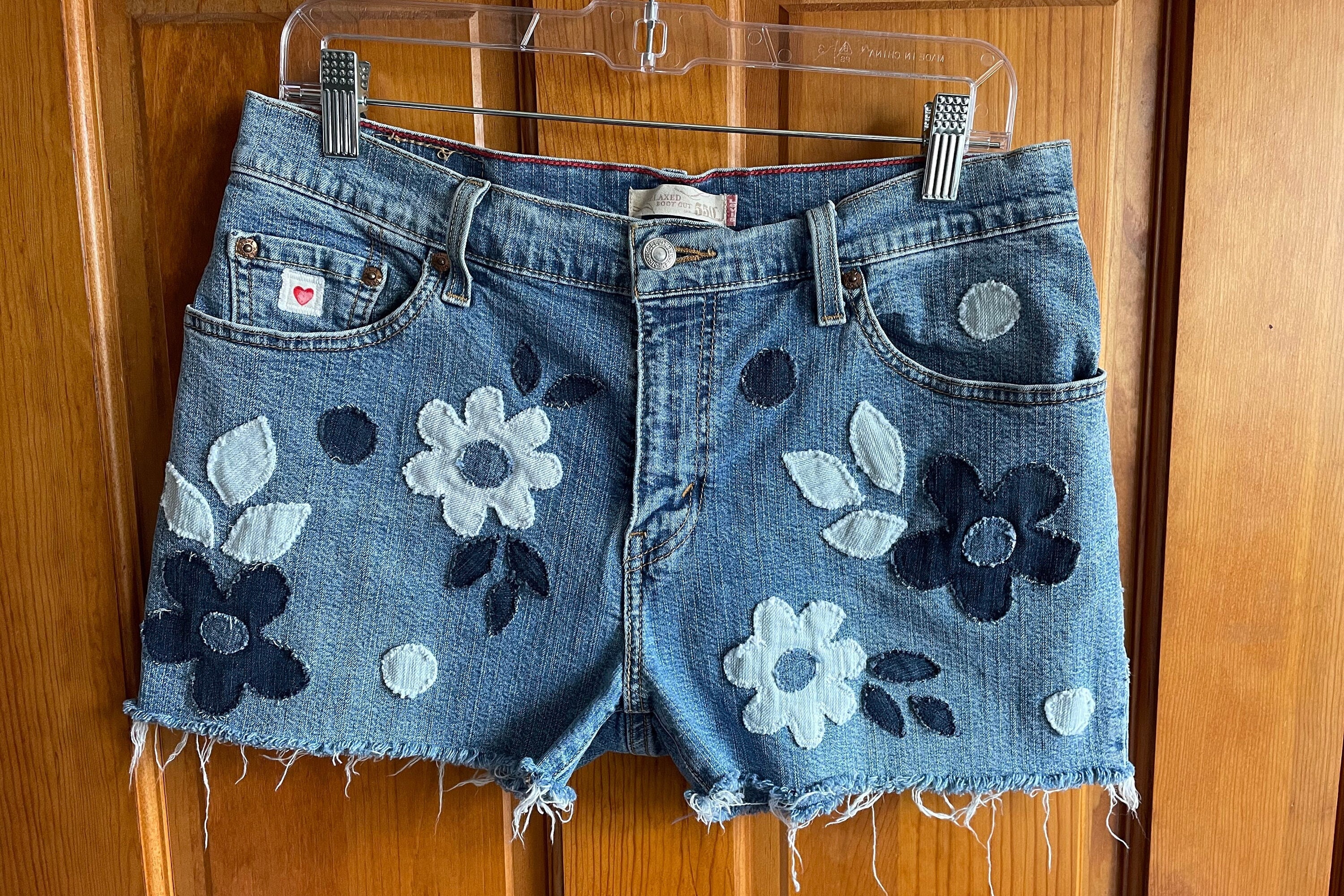 Denim on Denim Levi Cutoffs / Upcycled Levi Cutoff Denim