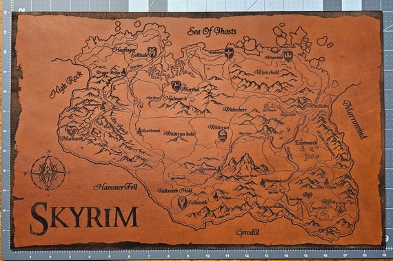 Skyrim Map - Leather