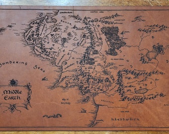 Leather Middle Earth Map - Large