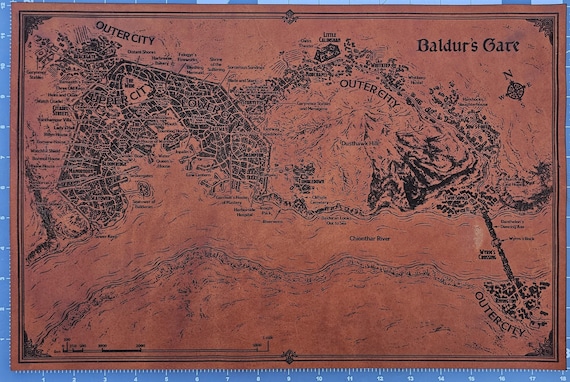Baldur's Gate Map - Leather
