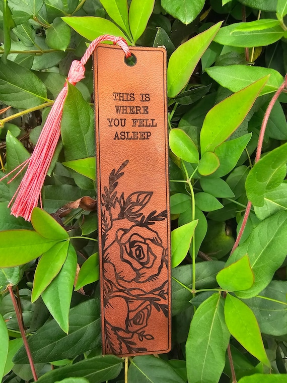 This is Where You Fell Asleep (Rose) Leather Bookmark