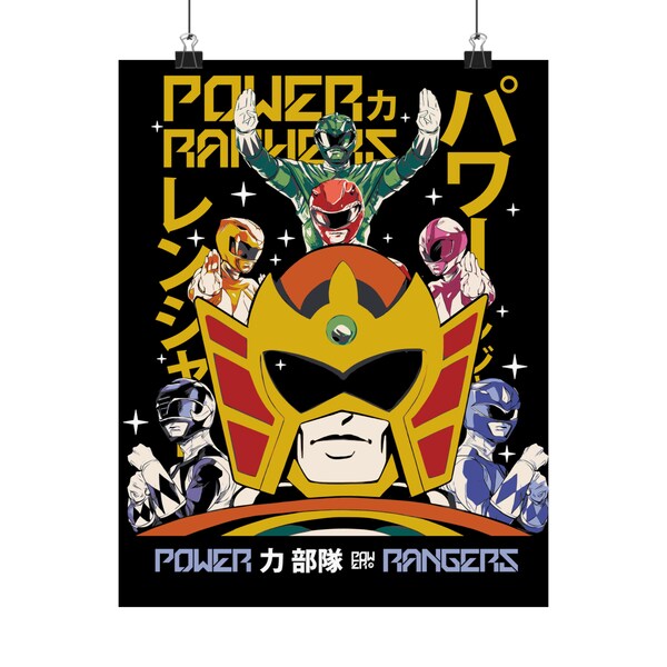 Power Rangers Horizontal Poster Mighty Morphin Power Ranger Poster - Etsy