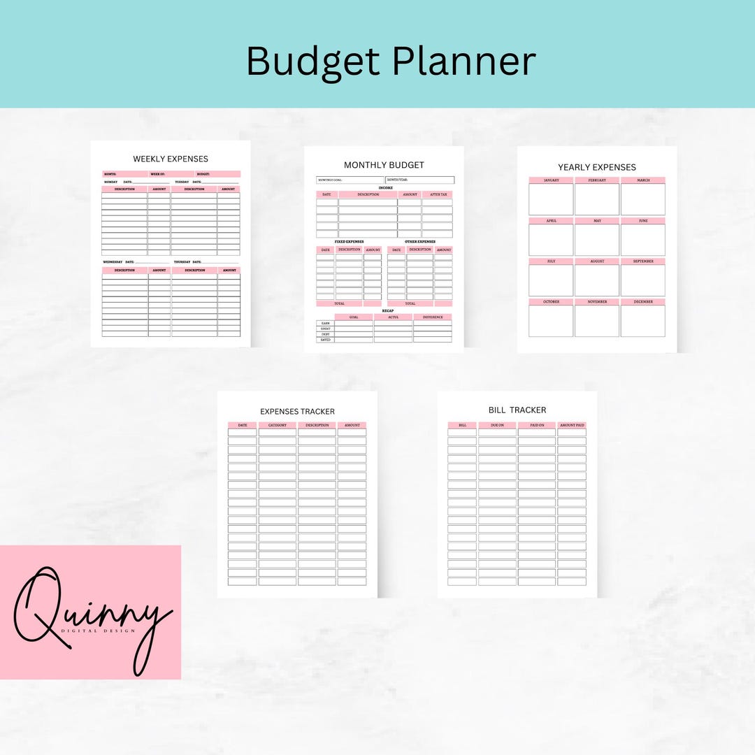 Printable Budget Planner Bundle Bill & Debt Tracker - Etsy