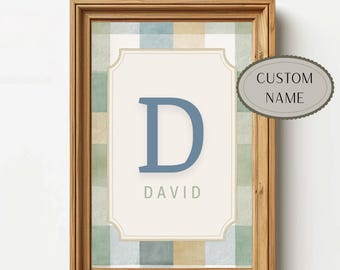 Nursery Wall Art Decor, Custom Nursery Name Sign, Boys Room,  Digital Download