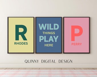 Custom Playroom Signs, Personalized Name Prints, Kids Room Decor, Homeschool Decor, Printable PDF