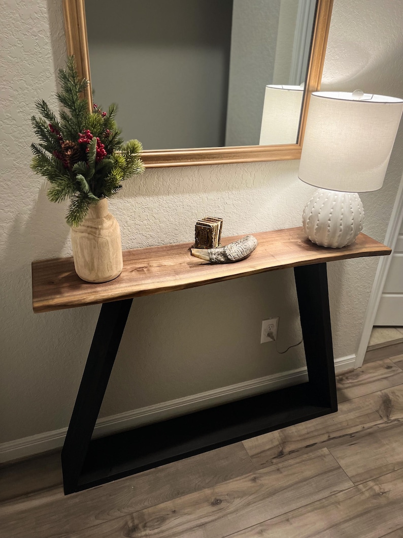 Walnut Live Edge Console Table - Etsy