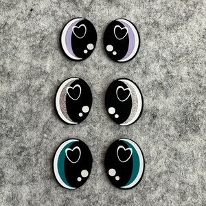 3 Pairs of 25mm heart Felt Eyes, for Crochet, Amigurumi - Safety Felt Eyes, Amigurumi Supplies, for Plushies, for Crafts, for Crochet