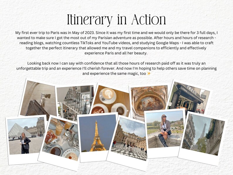 3 Day Paris Itinerary Editable Google Word Doc Template Paris Trip ...