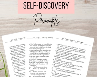 21 Self-Discovery Journal Prompts Printable, Inner Healing Journaling Prompts, List of Journal Prompts, Instant Download PDF