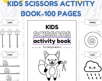 Cuaderno de actividades para niños: Recortar con tijeras, 100 páginas (PDF imprimible)