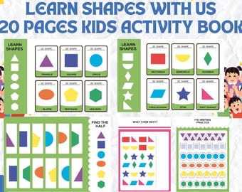 Cuaderno de ejercicios para niños: Aprende las formas, 20 páginas (imprimible)