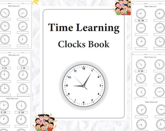 Cuaderno de ejercicios para aprender la hora – Actividad de aprendizaje para niños (PDF)