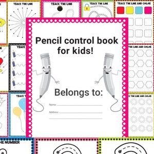 Pencil Control Book for kids,alphabets tracing,preschool tracing,tracing book,tracing,tracing pages,shapes tracing,kids activity,printable