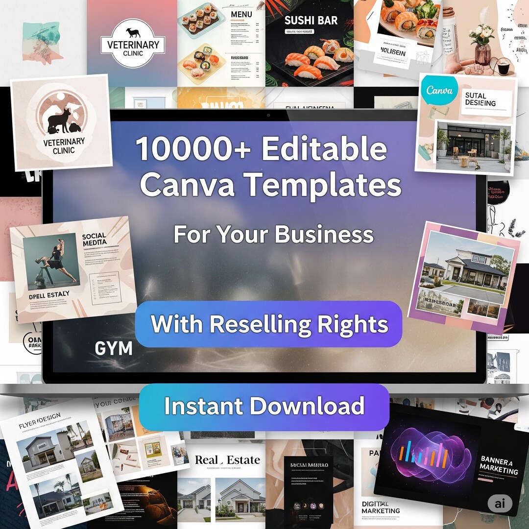 10000+ Editable Canva Templates | Business Marketing Kit (instant ...