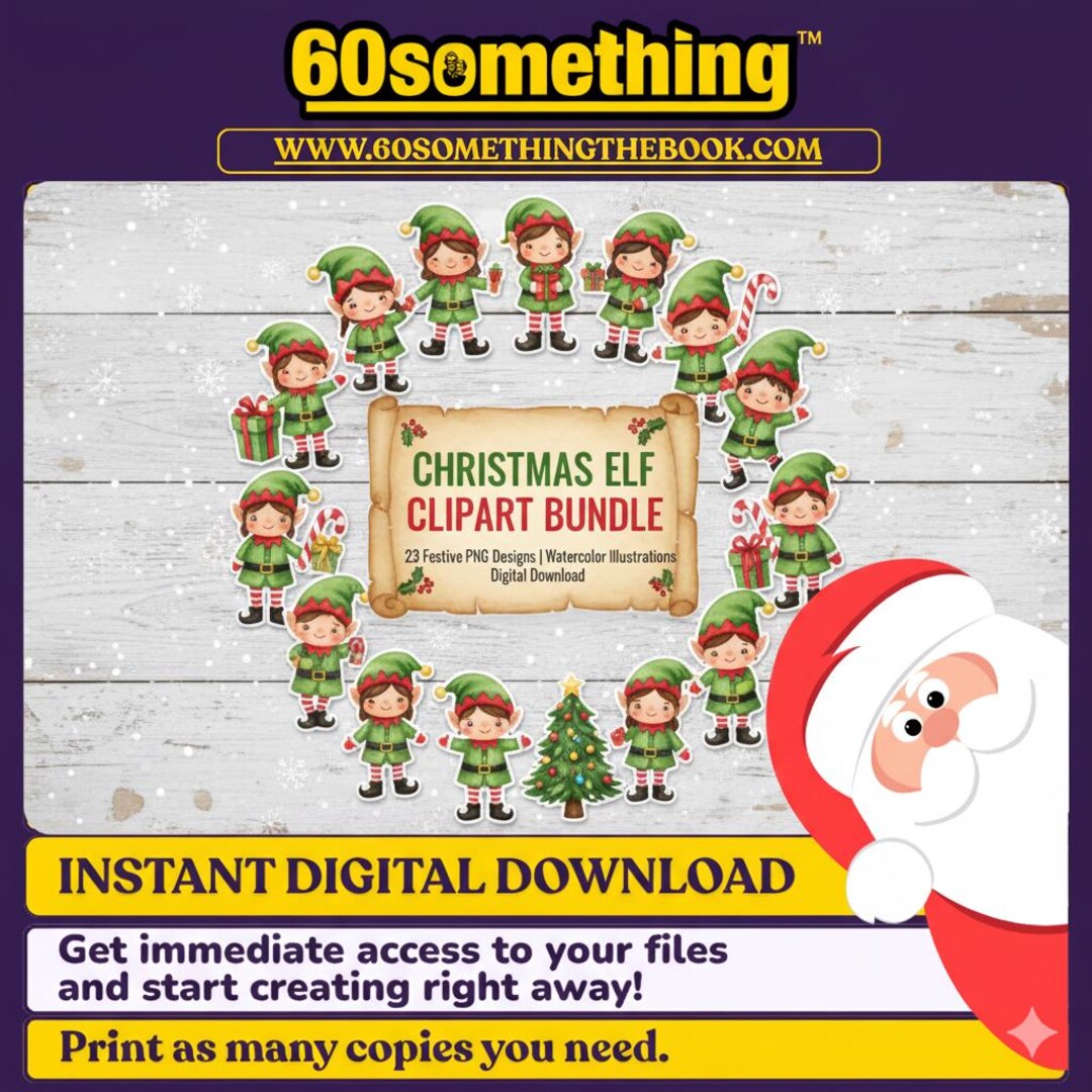Christmas Elf Clipart Bundle – 23 Festive PNG Designs (digital Download ...