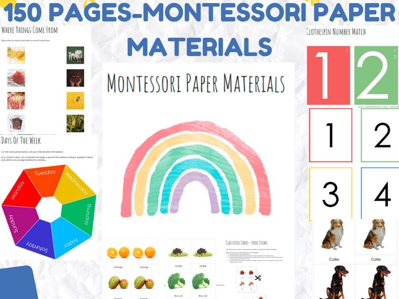 150 Pages-montessori Paper Material Workbook for Kids,kids Workbook,pre ...