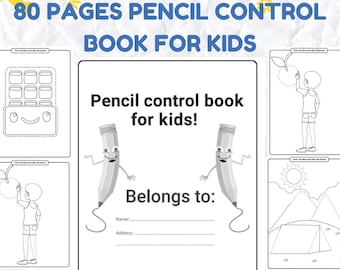 Cuaderno de ejercicios de control del lápiz para niños, 80 páginas de actividades imprimibles (PDF)
