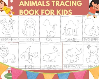 Libro de actividades para niños: Dibujar animales (Descarga digital)